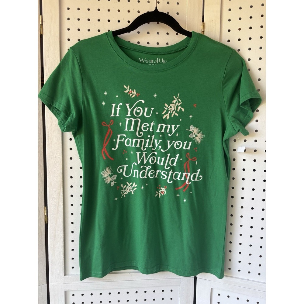 Christmas Holiday Family Humor Graphic Tee Short SLV Women's‎ XS 0-2 NWT